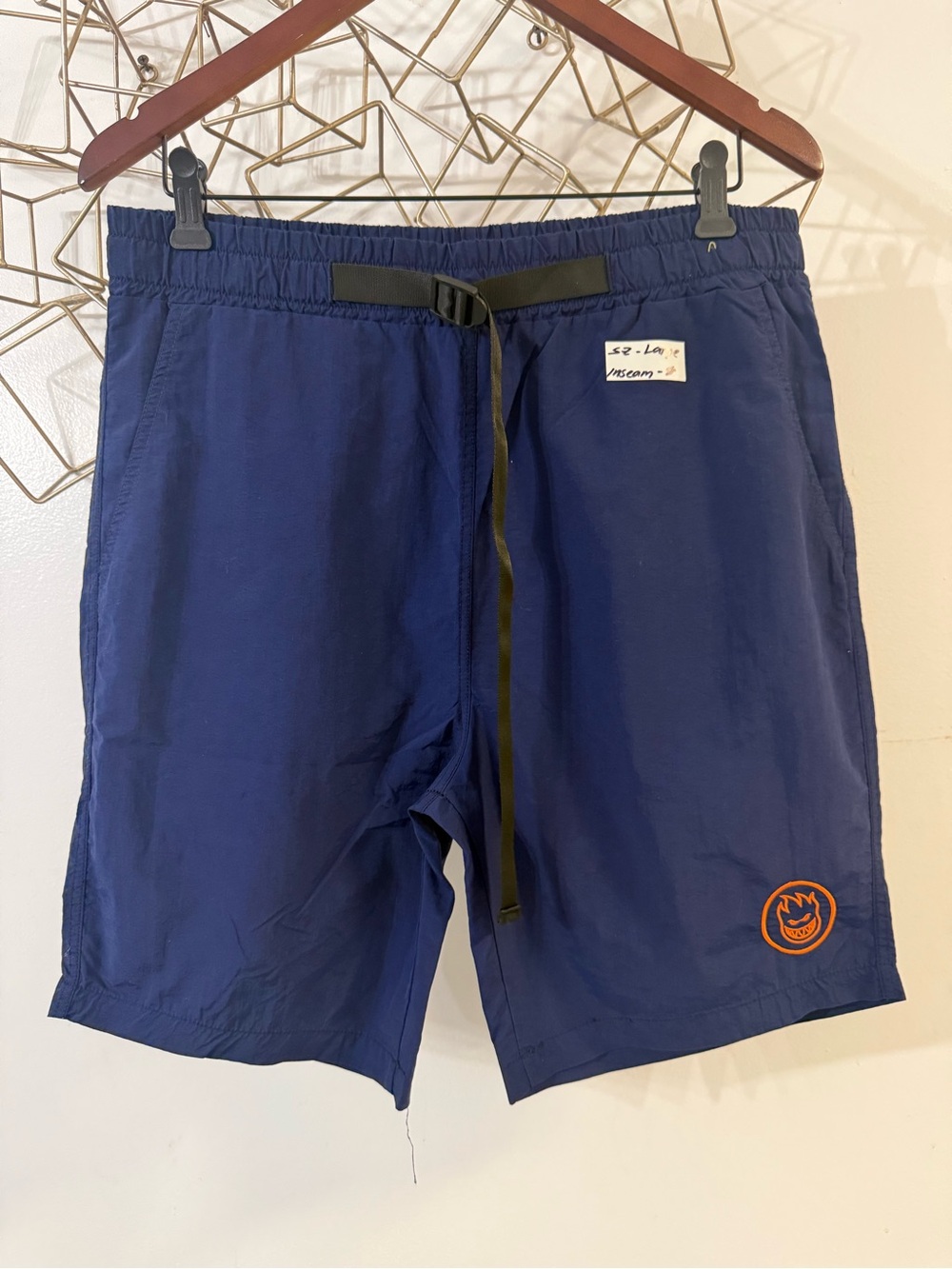 Spitfire Navy Swim Board Shorts with Orange Logo